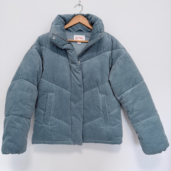 Joe Fresh Jackets & Blazers - Joe Fresh Women's Light Blue Corduroy Puffer Jacket